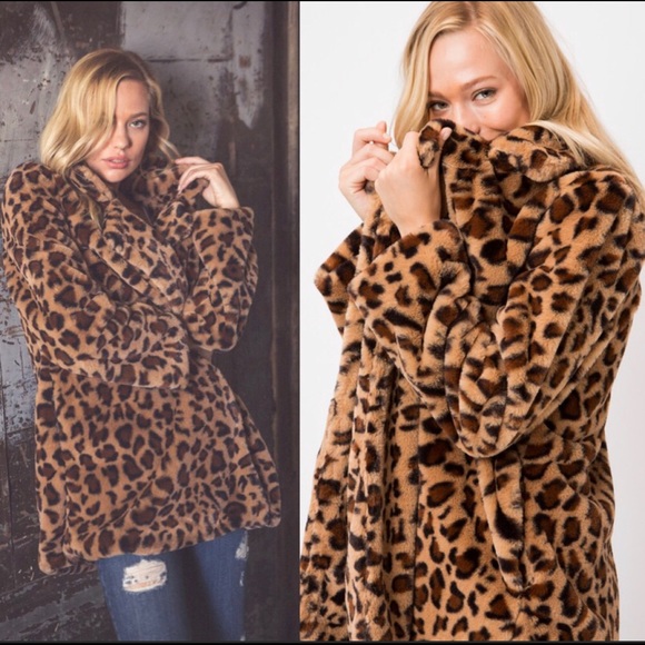 Women’s leopard faux fur coat - Picture 4 of 8